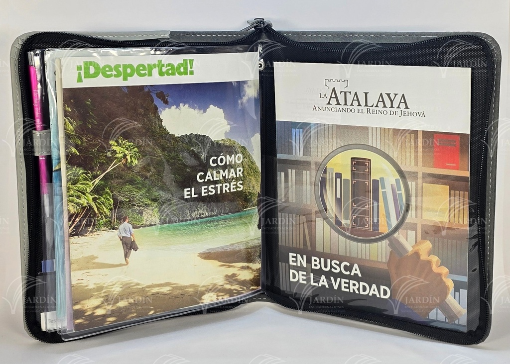 CARPETA COSIDA JW GRABADO C/CIERRE COMBINADA