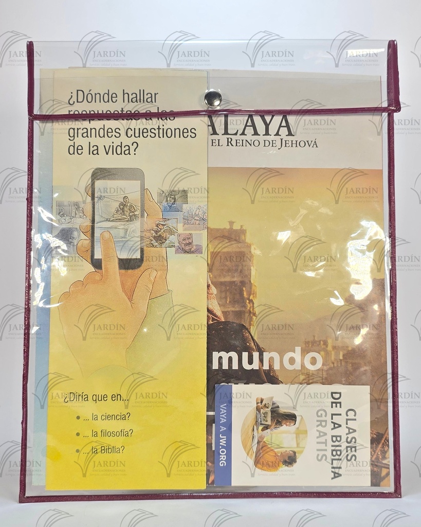 BOLSA SENCILLA TRANSPARENTE C/BROCHE P/REVISTAS