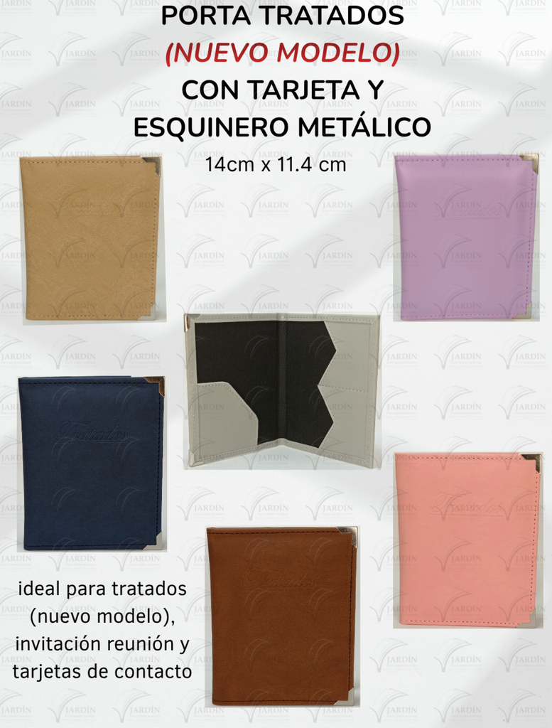 PORTA TRATADOS CON TARJETA Y ESQUINERO METÁLICO COSIDO S/MICAS RELIEVE (NUEVO MODELO)