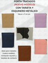 PORTA TRATADOS CON TARJETA Y ESQUINERO METÁLICO COSIDO S/MICAS RELIEVE (NUEVO MODELO)