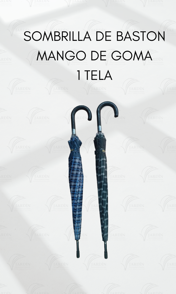 SOMBRILLA DE BASTON MANGO DE GOMA (1 TELA)