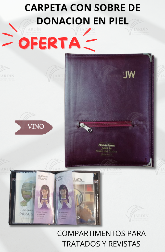 CARPETA CON SOBRE DE DONACION EN PIEL