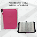 FORRO BIBLIA DE BOLSILLO C/CIERRE PASTA FLEXIBLE RELIEVE CALIFORNIA