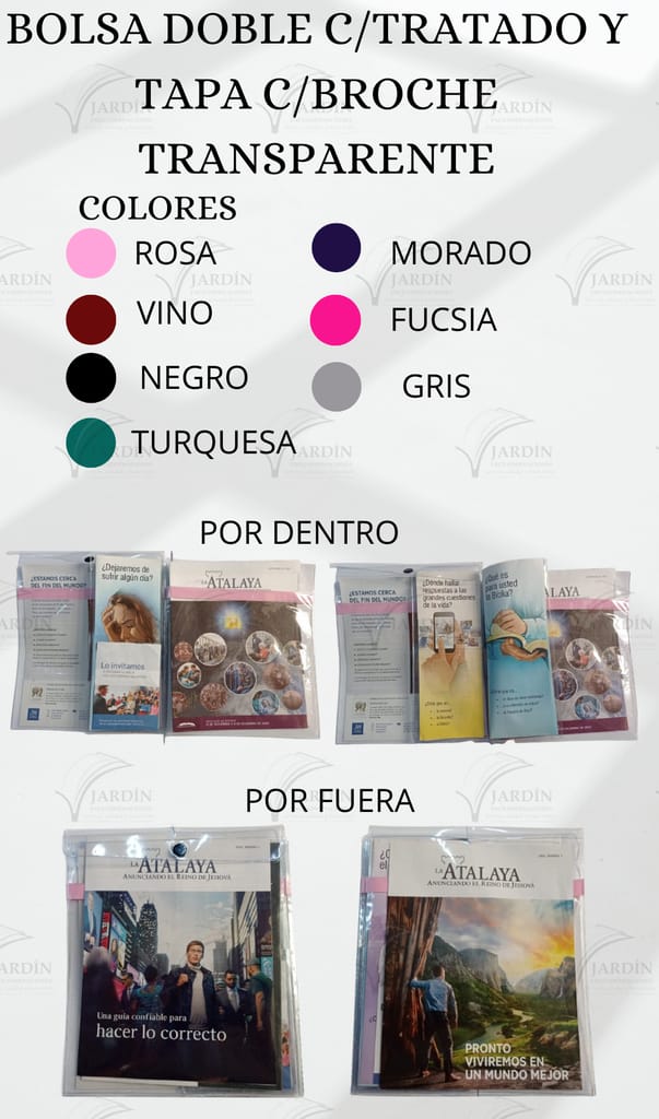 BOLSA DOBLE C/TRATADO Y TAPA C/BROCHE TRANSPARENTE