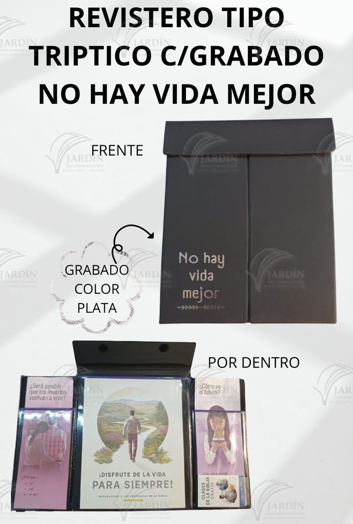 REVISTERO TIPO TRÍPTICO GRABADO NO HAY VIDA MEJOR - CALIFORNIA
