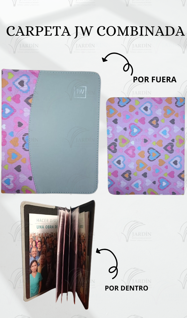 CARPETA COSIDA JW GRABADO COMBINADA
