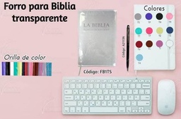FORRO BIBLIA MEDIANA INGLES TRANSPARENTE