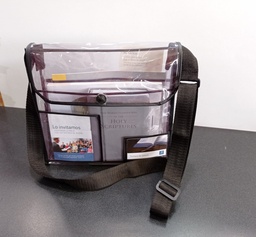BOLSA TRANSPARENTE C/CORREA (26x23 CM)