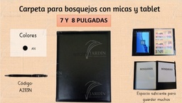 CARPETA BOSQUEJOS C/ MICAS Y TABLET COSIDA RELIEVE SINTETICO NEGRO