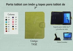 PORTA TABLET C/IMAN Y TOPES 7"-8" GRABADO JW CALIFORNIA