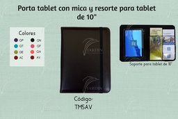 PORTA TABLET C/MICA Y RESORTE 9"-10" GRABADO JW SINTETICO