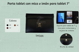 PORTA TABLET C/MICA E IMÁN C/TAPA 7"-8" GRABADO JW SINTÉTICO