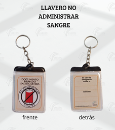 LLAVERO "NO ADMINISTRAR SANGRE" ECON.