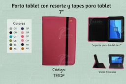 [TE1-QG1] PORTA TABLET C/RESORTE Y TOPES 7"-8" GRABADO JW QUEMANTE
