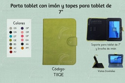 [TI1-QG1] PORTA TABLET C/IMAN Y TOPES 7"-8" GRABADO JW QUEMANTE GRIS CLARO 1