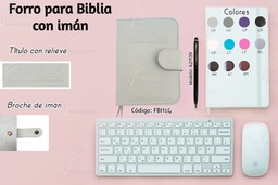 [FBII1A-AV] FORRO BIBLIA MEDIANA C/IMAN INGLES RELIEVE SINTETICO