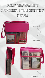 BOLSA TRANSPARENTE C/CORREA Y TAPA SINTETICA