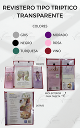 REVISTERO TIPO TRÍPTICO TRANSPARENTE