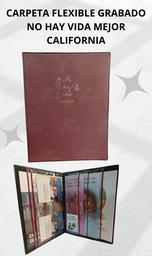 CARPETA FLEXIBLE GRABADO NO HAY VIDA MEJOR C/FLOR CALIFORNIA