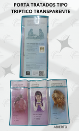 PORTA TRATADOS TIPO TRÍPTICO TRANSPARENTE